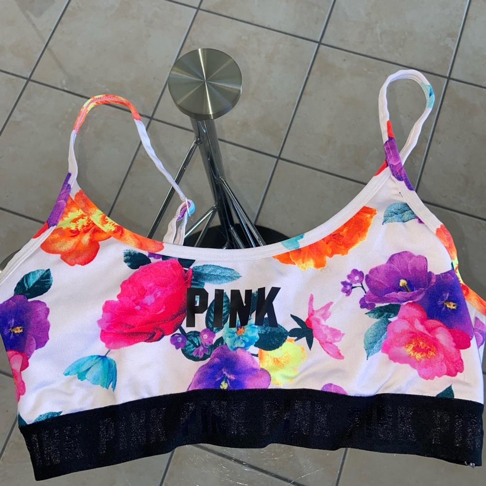 Pink sports bra
